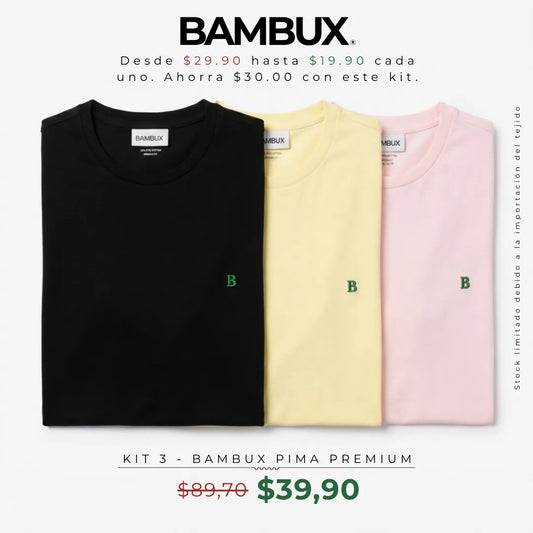 Kit 3 Bambux Pima Premium T-shirt - The pinnacle of comfort and sophistication
